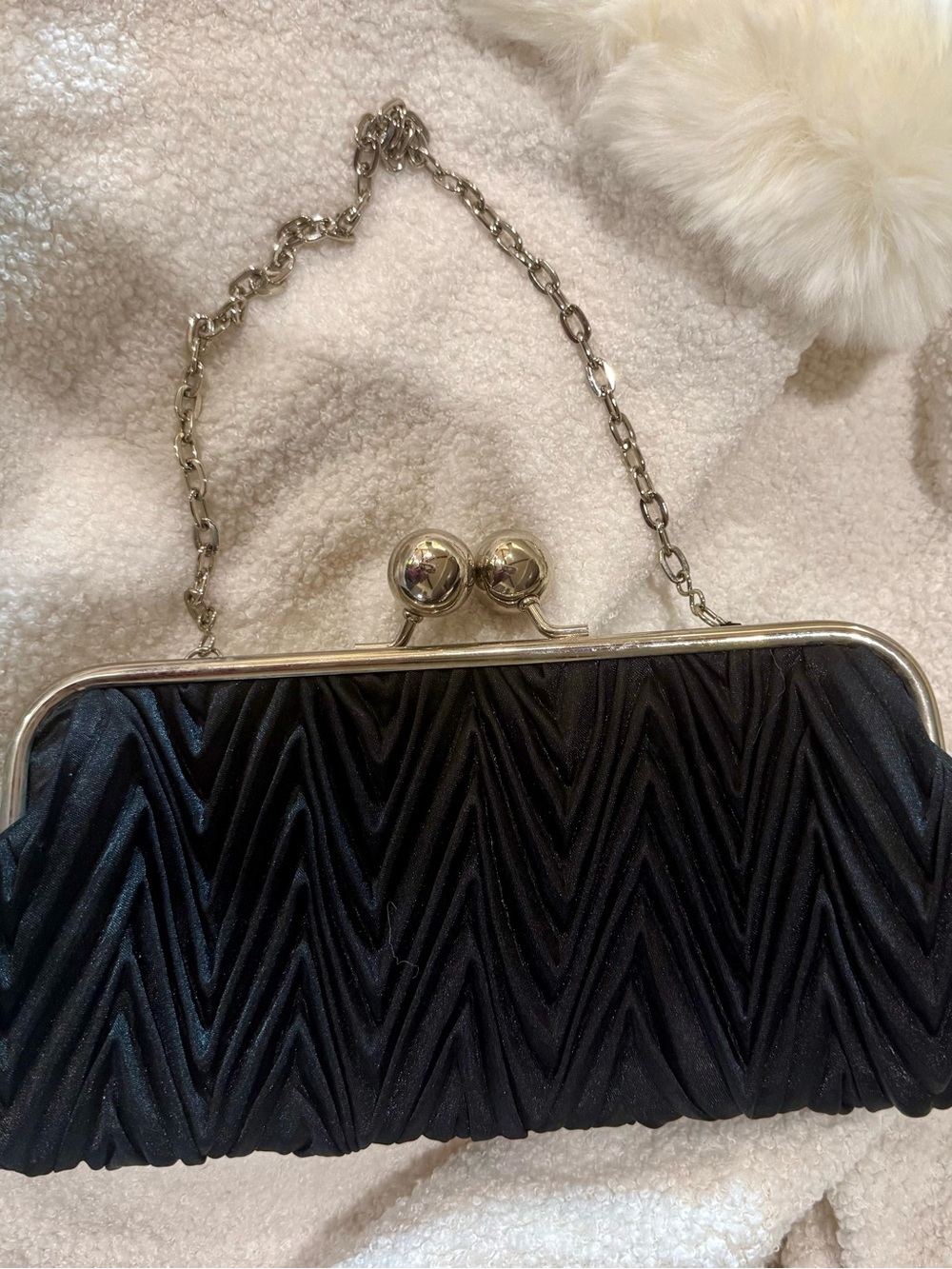 Classic Black Evening Clutch with Chain Strap